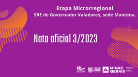 Publicada a Nota Oficial 3: Novo local de realização da reunião técnica da SRE Governador Valadares, sede Mantena.