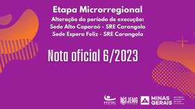 Publicada a Nota Oficial 6: Alteração do período de execução das sedes de Alto Caparaó  e Espera Feliz.
