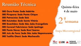 Fique atento! Reuniões técnicas da 2ª semana acontecem nesta quinta, dia 4 de maio.