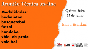 Programação da reunião técnica da etapa estadual já está disponível.