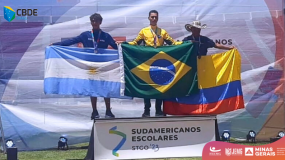 O atleta completo é ouro em Santiago. Mineiro deixa pódio verde amarelo nos Jogos Sul-Americanos Escolares/2023.