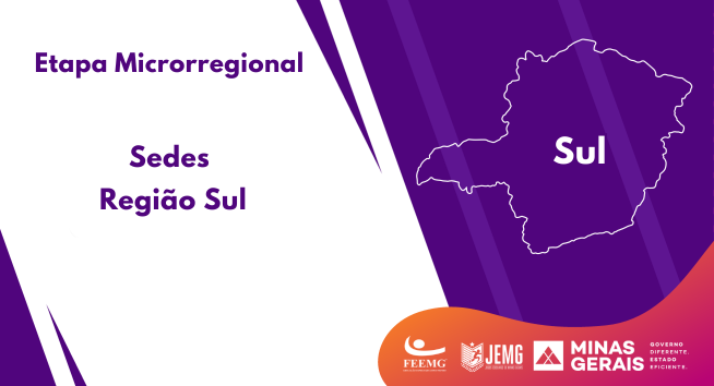 Sedes da etapa microrregional Sul JEMG2024 - site jemg