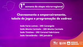 Publicado os chaveamentos e emparceiramentos, tabelas de jogos e a programação do xadrez da 1ª semana de execução do JEMG/2024.