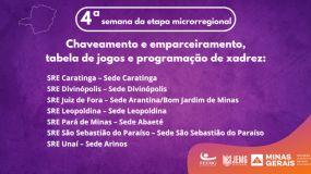 Publicado os chaveamentos, emparceiramentos, tabelas de jogos e a programação do xadrez da 4ª semana de execução do JEMG/2024.