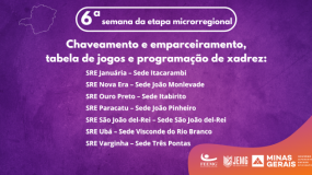 Publicado os chaveamentos, emparceiramentos, tabelas de jogos e a programação do xadrez da 6ª semana de execução do JEMG/2024.