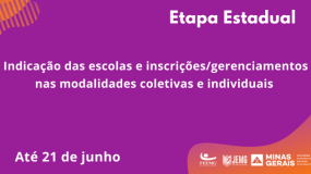 Fique atento à data final de inscrição das escolas e do gerenciamento dos estudantes-atletas na etapa estadual: 21 de junho!