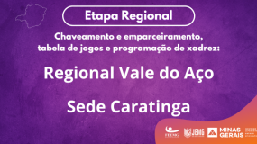 Publicado o chaveamento, emparceiramento, tabela de jogos e a programação do xadrez da Regional Vale do Aço.