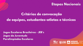 Critérios de convocação para as etapas nacionais já estão disponíveis.