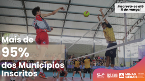 O recorde está chegando! 820 municípios inscritos no JEMG/2025.