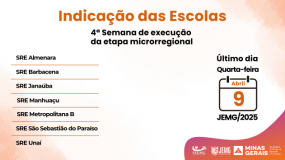 Atente-se ao prazo! Quarta-feira, 9 de abril, é o último dia para indicação das escolas nas modalidades coletivas e xadrez da quarta semana de execução da microrregional JEMG/2025.