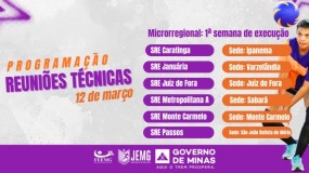 Reuniões técnicas da 1ª semana de execução do JEMG/2026. Dia 12 março, quinta-feira, com participação obrigatória.