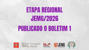 Etapa regional do JEMG/2026. Boletins 1 já estão disponíveis.