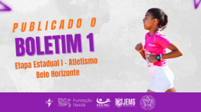Etapa Estadual I do JEMG/2026, em Belo Horizonte. Boletim 1 já está disponível.
