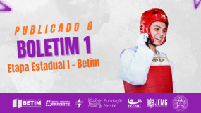 Etapa Estadual I do JEMG/2026, em Betim. Boletim 1 já está disponível.