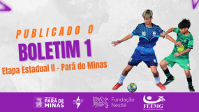 Etapa Estadual II do JEMG/2026, em Pará de Minas. Boletim 1 já está disponível.