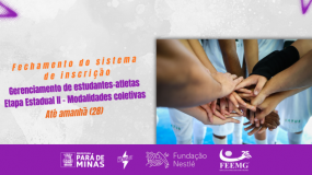Etapa Estadual II do JEMG/2026, em Pará de Minas. Fique atento aos prazos!